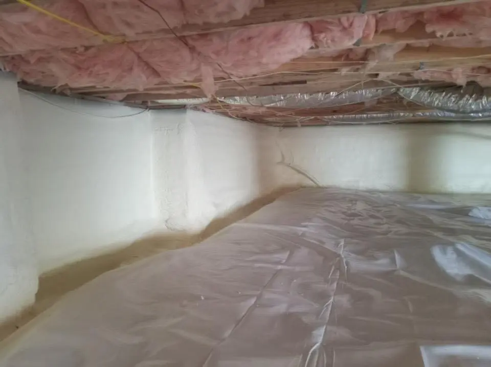 Crawl space encapsulation with closed-cell spray foam for Roof Waterproofing in South Brooksville